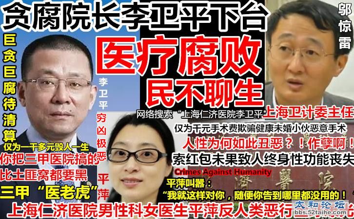 4向上海卫计委主任邬惊雷举报上海仁济医院院长李卫平贪腐成性女医生平萍残害平民.JPG